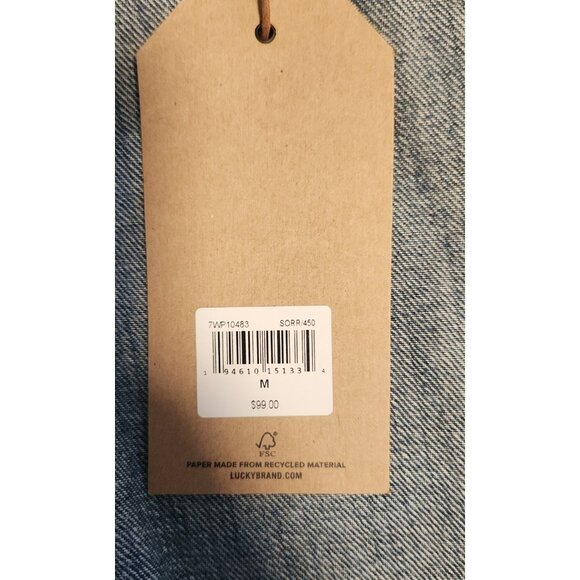 Lucky Brand Tomboy Trucker Denim Jacket Blue Womens Medium Retail $99 NWT - Picture 9 of 15